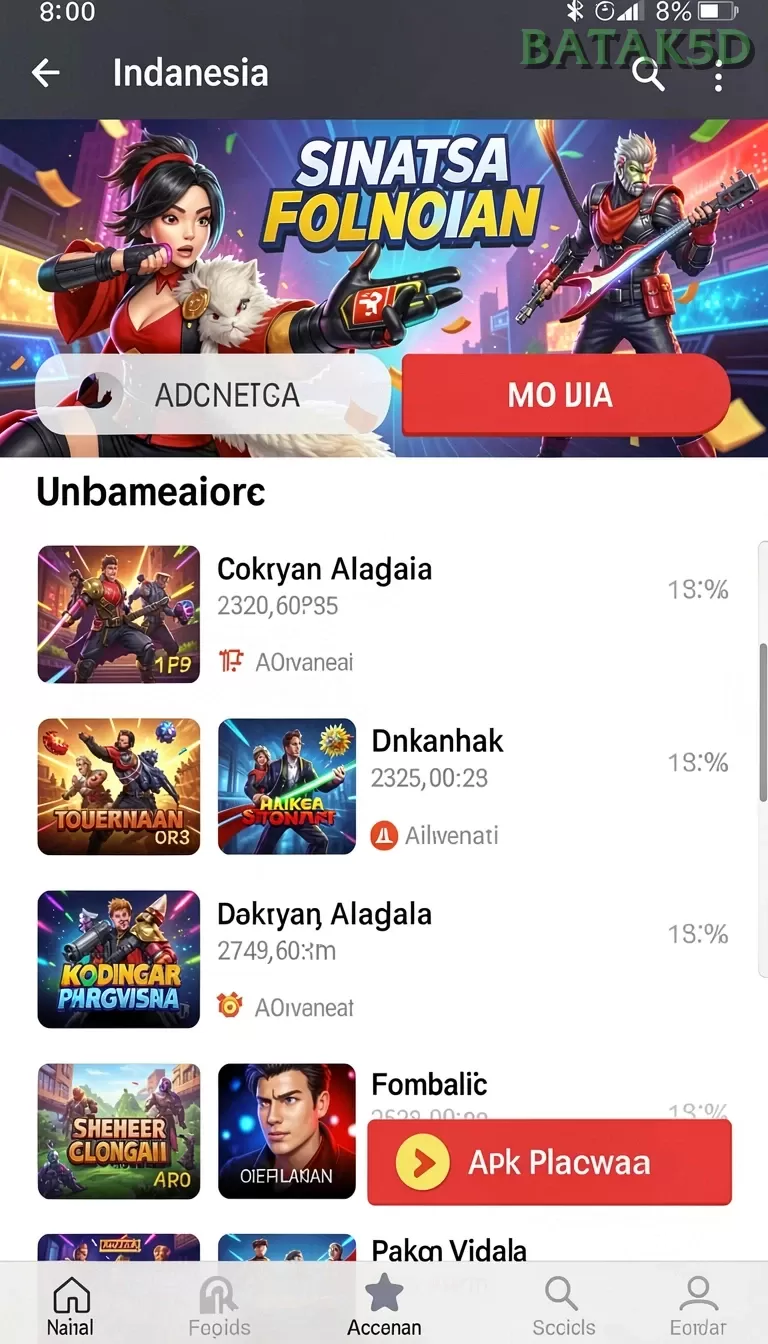 Cuplikan layar 8II — halaman utama